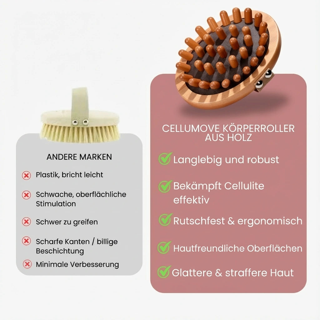 Hölzerner Anti-Cellulite-Körperroller – Fördert die Blutzirkulation und glättet die Haut